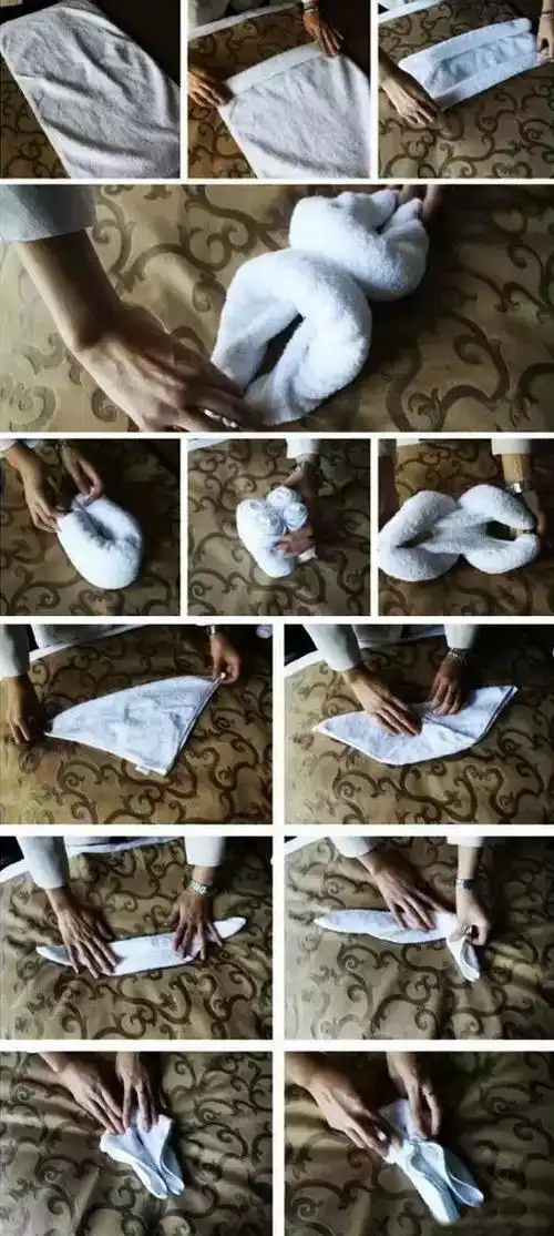 4种方巾叠法集汇得手把手教大家喔瞬间让您的酒店变高大上