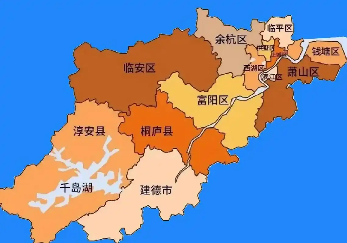 大杭州区划图一览,果真大都市