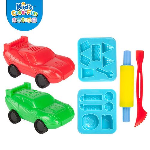 儿童跑车模具工具印模玩具小汽车diy橡皮泥超轻彩泥益智diy粘土