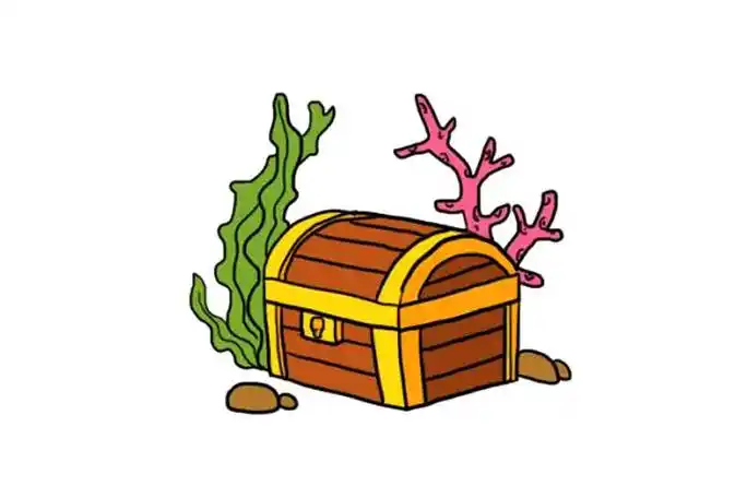 海底宝藏简笔画画法步骤