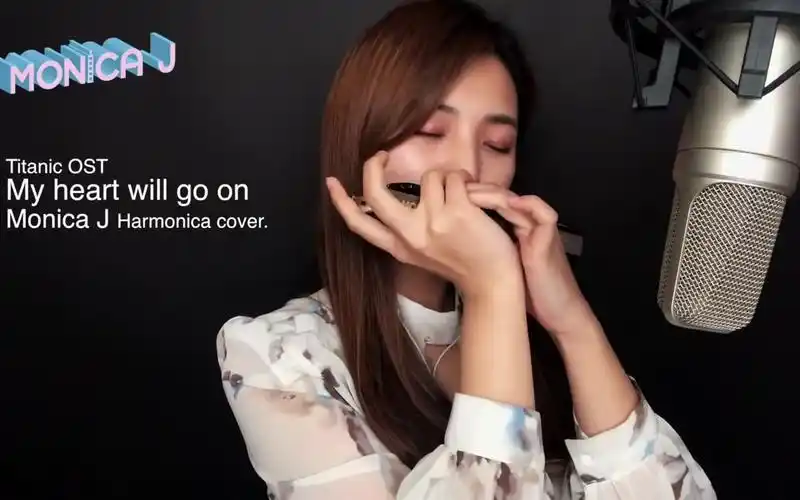 半音阶口琴韩国小姐姐monicaj深情演奏泰坦尼克号电影主题曲我心永恒