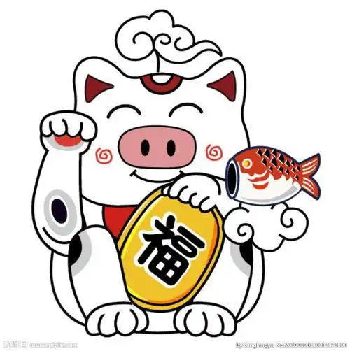 招财猪的简笔画可爱