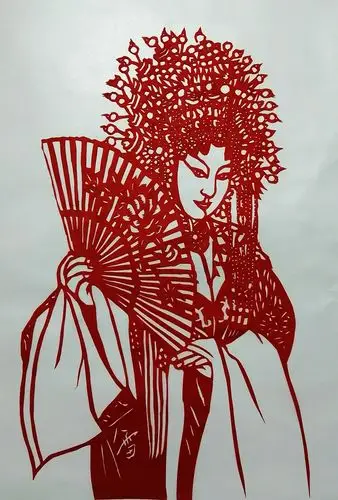 美青衣 俏花旦_剪纸