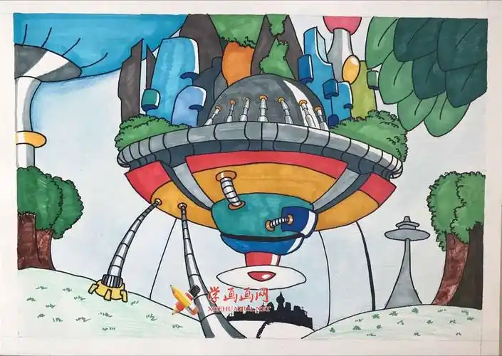 儿童科幻画作品《天空之城》赏析