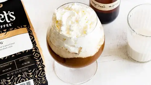 hazelnut coffee with whipped cream