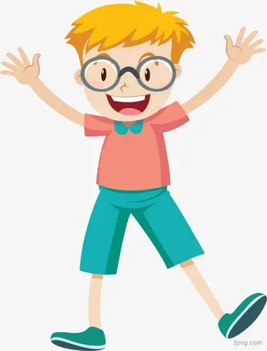 蹦跳的人近视镜片下载png素材透明免抠图片-动植人物