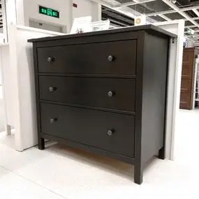 宜家ikea汉尼斯三斗抽屉柜斗柜北欧风简约现代卧室客厅抽屉柜实木