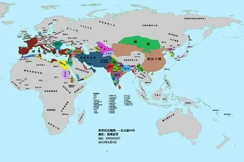 公元前1800年-公元100年世界历史地图