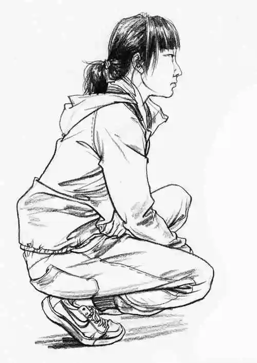 困扰无数美术生的「速写蹲姿」,其实真的不难!_吾辰美术_零二七艺考