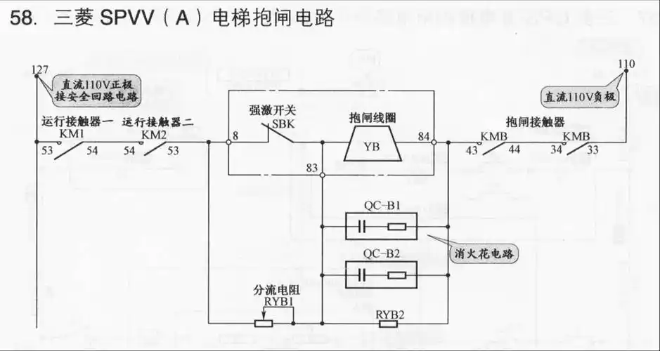 电梯抱闸的原理接线图