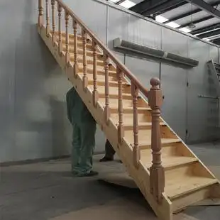 木扶手加厚家用二层梯子登高梯原木loft直梯 定制整体实木楼梯复式