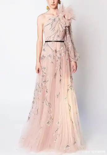 黎巴嫩sandy nour春季高定:秘密花园薄纱礼服,仙气蓝瑰丽梦幻