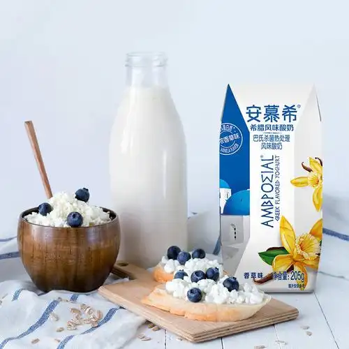 2月新货伊利安慕希希腊风味酸奶香草味205g12盒整箱营养早餐牛奶