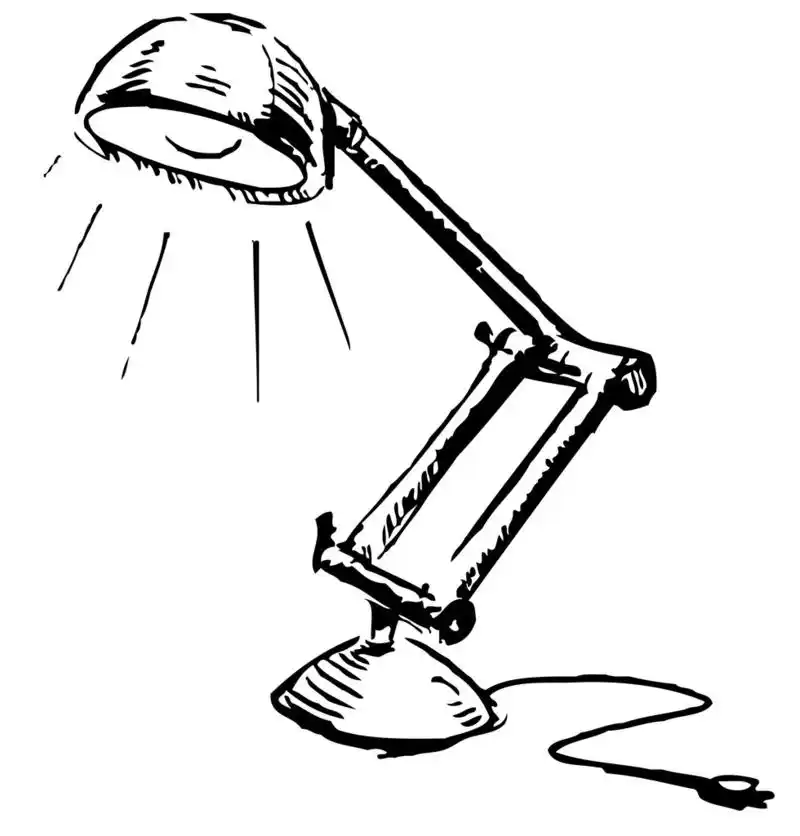 可调台灯.剪影矢量图