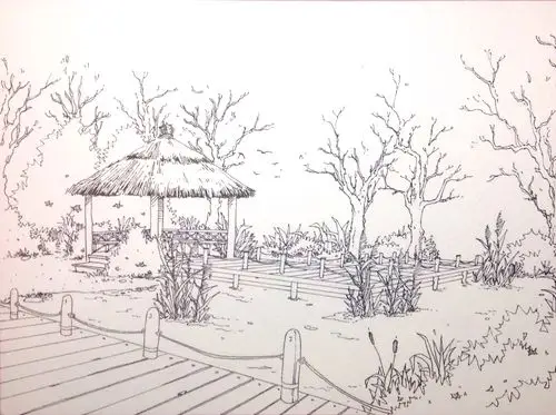 景观手绘效果图