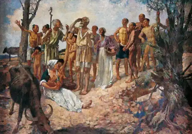 展出徐悲鸿《愚公移山》《田横五百士》《徯我后》《巴人汲水》《保卫