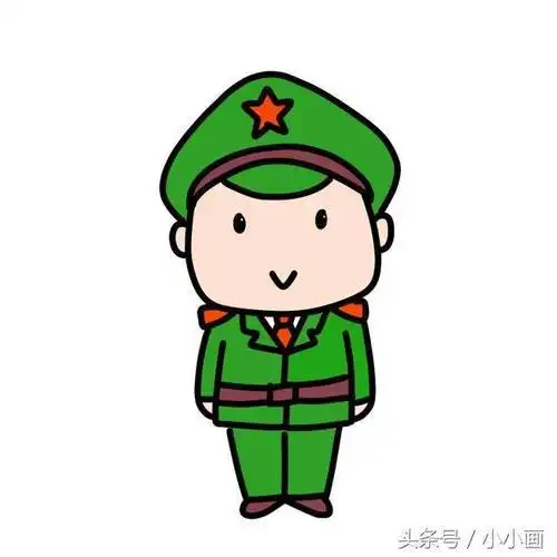 建军节简笔画简单线条教孩子快快画出萌萌军人快来看看吧