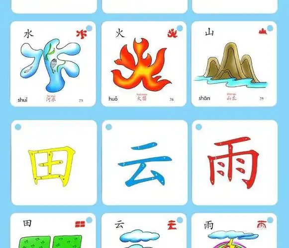 宝宝学龄前儿童早教看图认字卡片象形识字卡片3000字