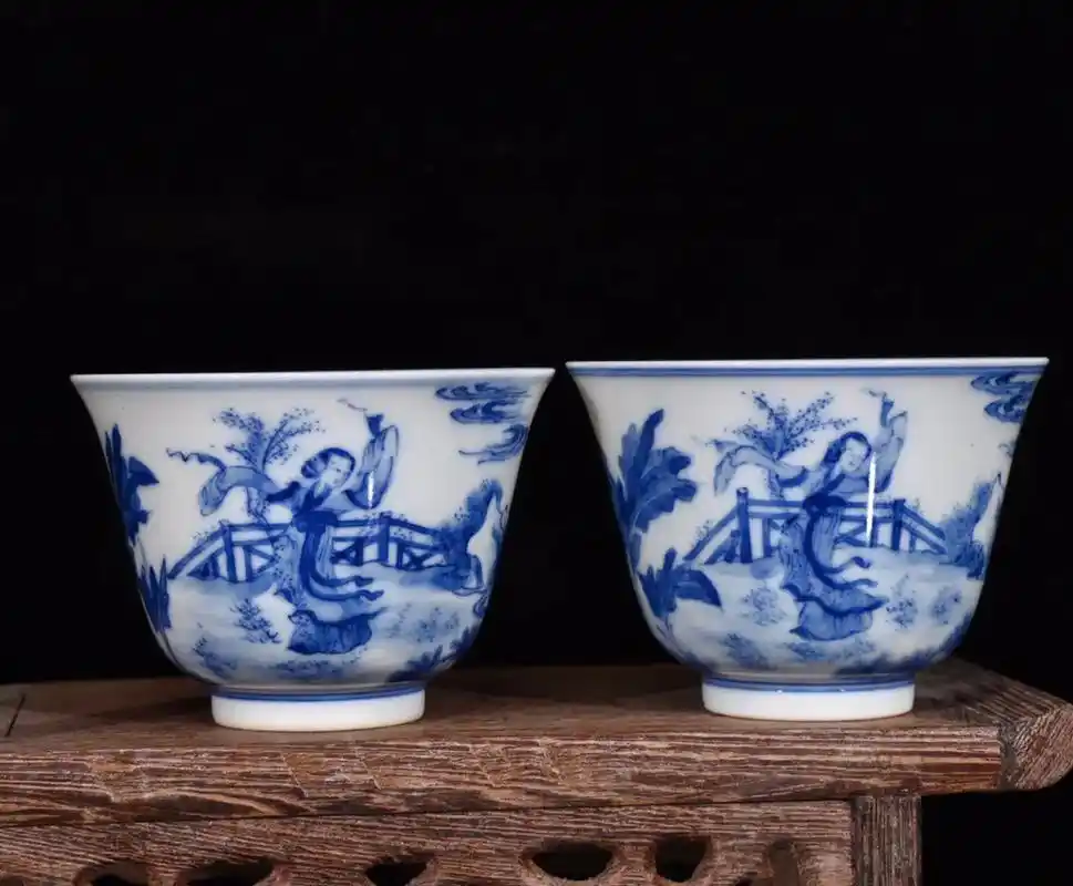 清康熙青花人物杯5x7厘米#古董古玩老物件 #古董古玩收藏  - 抖音