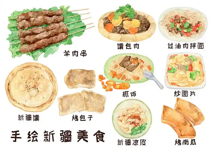 纸上的美食——新疆图片