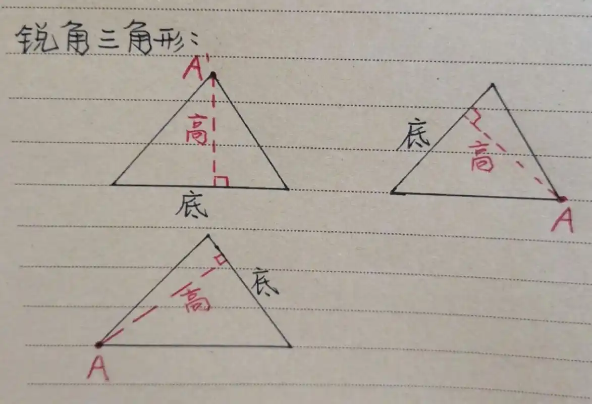 教你怎么画三角形的高? 1.