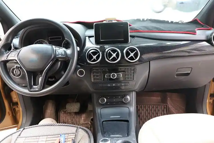 适用于12-19款奔驰b级b180 b200 b260桃木内饰改装中控台方向盘贴片