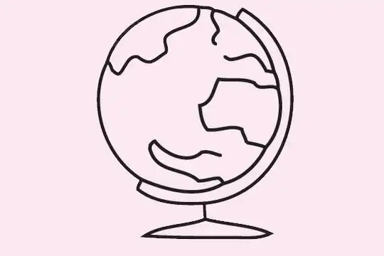 地球仪简笔画画法步骤图片大全,简笔画图片