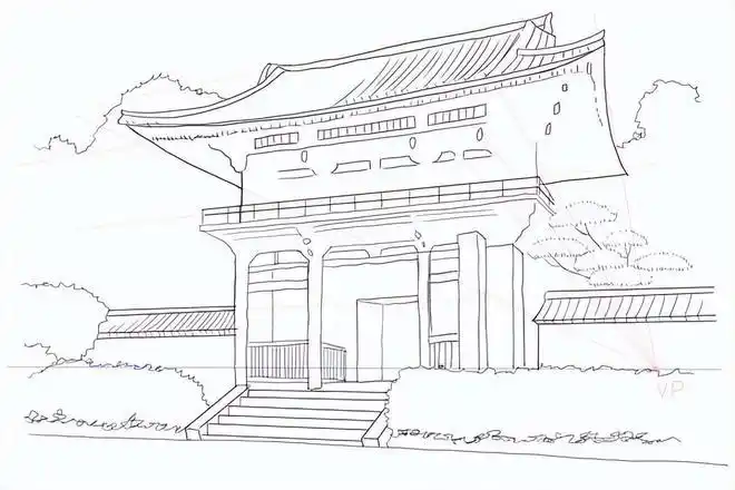 古代寺庙怎么画教你寺庙山门的画法教程