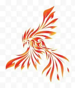橙红色凤凰图腾