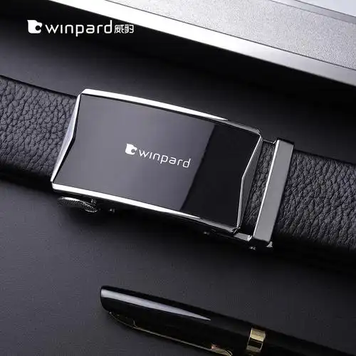 威豹皮带真皮自动扣头层纯牛皮青年商务休闲腰带