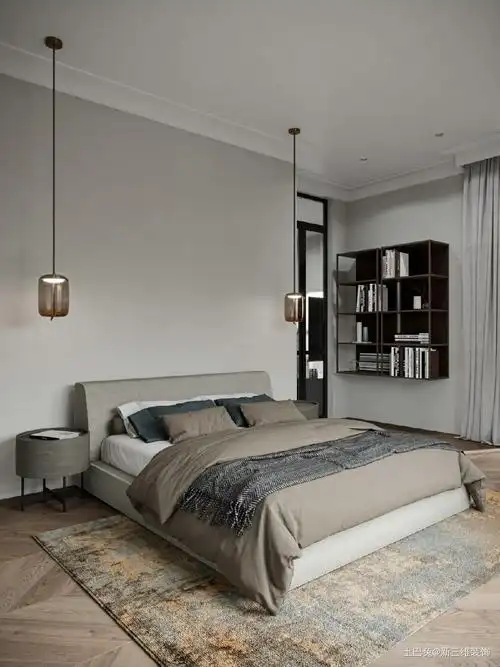 刘先生夫妻雅居98平米卧室北欧极简卧室设计图片赏析