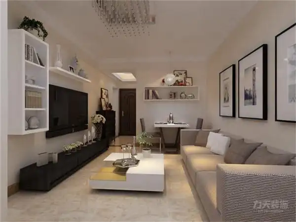 现代简约风格装修效果图82平米两室一厅装修效果很温暖舒服