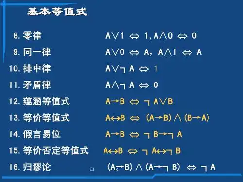 等价否定等值式 16.