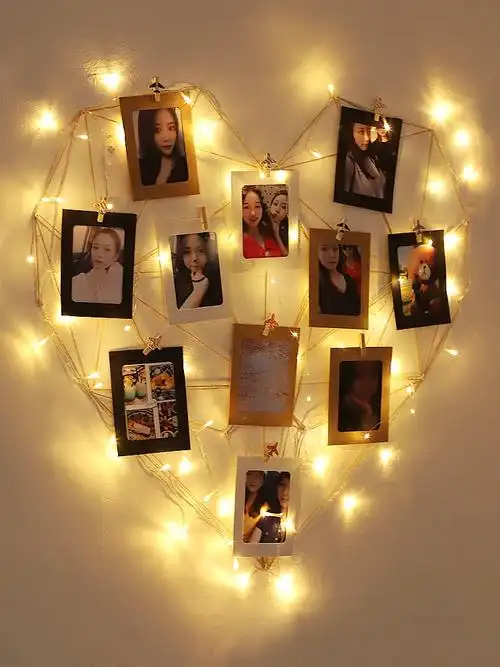 网红相框挂墙ins照片墙装饰麻绳夹子相片免打孔创意房间墙面布置