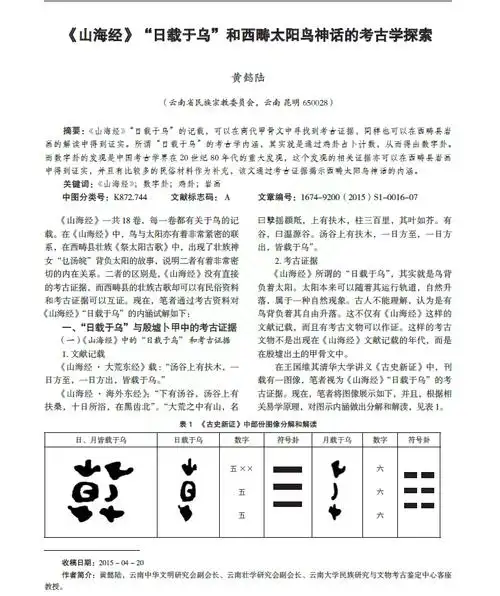 【关键词】《山海经》; 数字卦; 鸡卦; 岩画