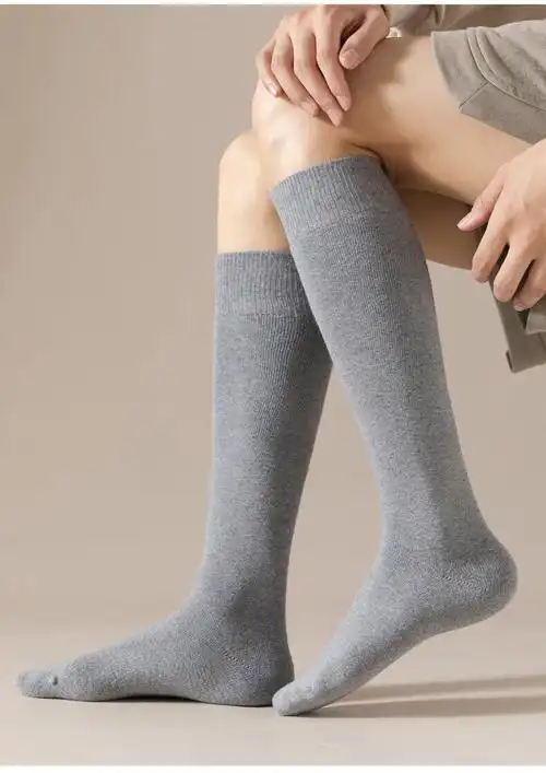 冬天袜子男加厚 加长款长筒袜子男小腿加厚加绒保暖纯·棉高腰高帮高