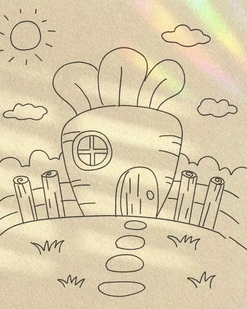 简单可爱的小房子简笔画合集 为了看看阳光,我来到世上