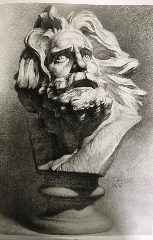 素描石膏人物临摹范本