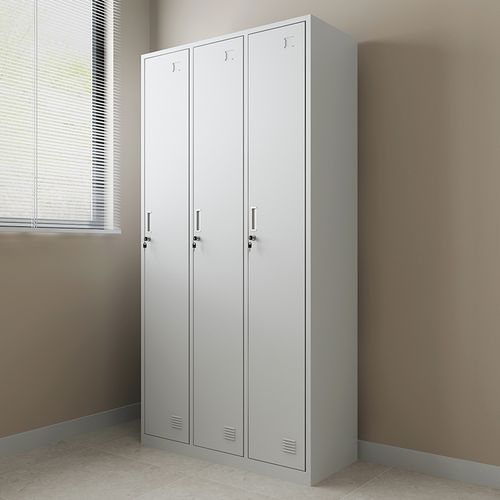 三门更衣柜铁皮柜子储物柜健身房更衣柜员工更衣柜员工带锁储物柜