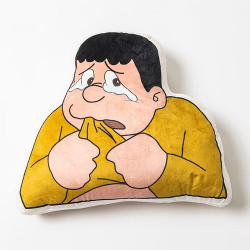 胖虎抱枕毛绒家胖虎打人委屈表情包抱枕异形动漫毛绒靠背 胖虎-委屈