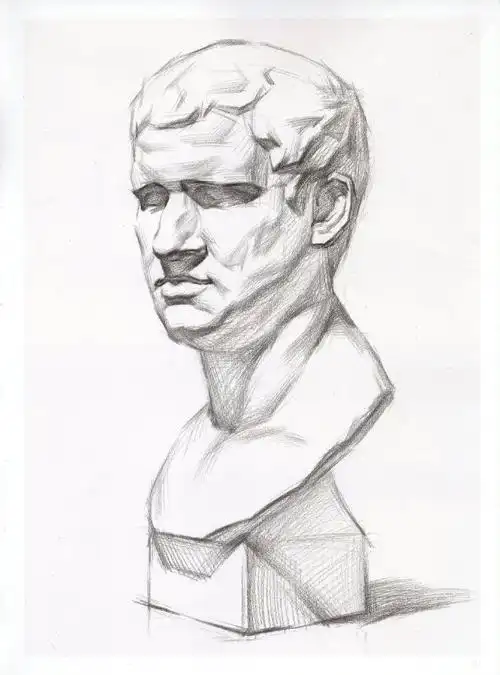 素描石膏像结构素材,优秀石膏像作品图集