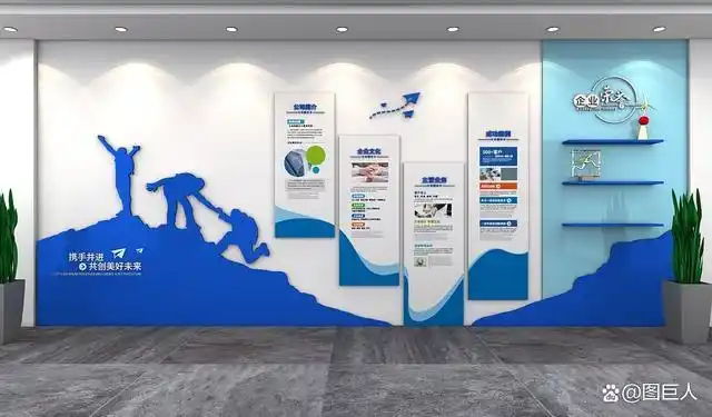 公司发展历程形象墙企业文化墙效果图