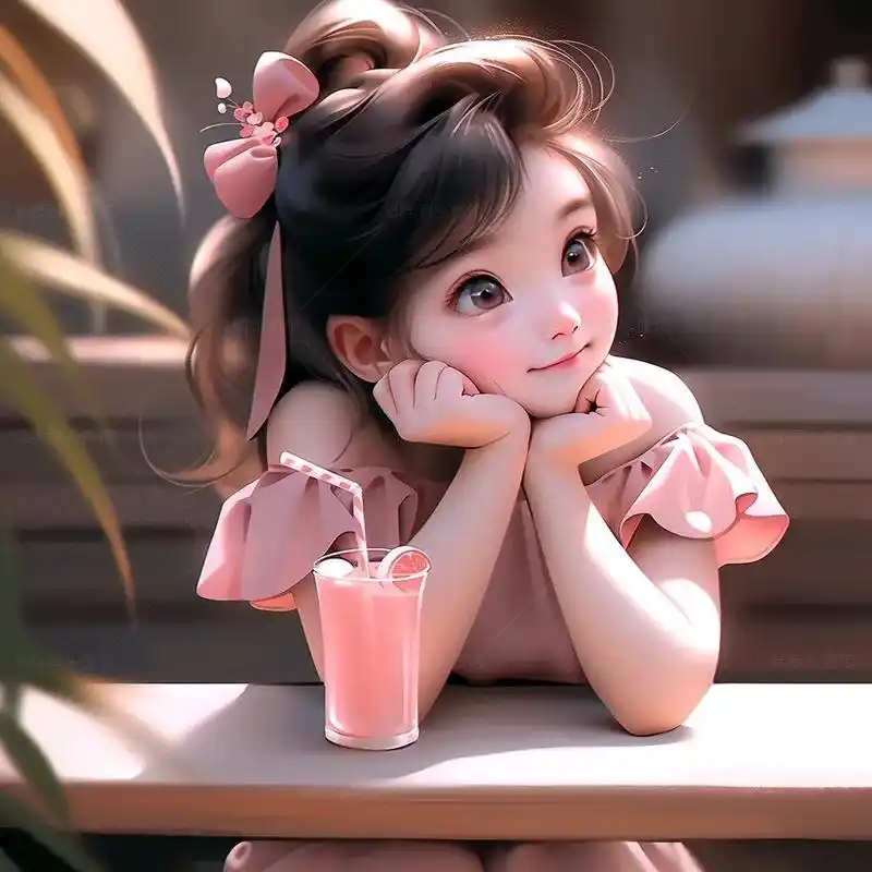 全网超火97粉色奶茶妹妹.#女生头像 #优质头像 #萌娃头像 - 抖音