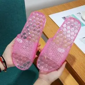 室内水晶透明凉拖鞋女夏季浴室防滑软底居家防臭洗澡拖鞋塑料拖鞋