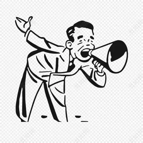 拿喇叭喊口号简笔画