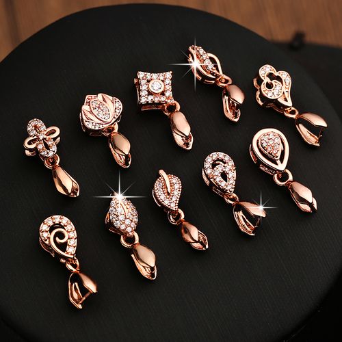 玉石小挂坠夹扣s925银吊坠扣瓜子扣男女银扣配件玉器水晶项链卡扣