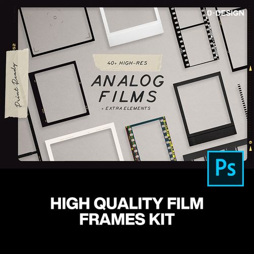 40款复古怀旧nomo风做旧相机相片胶片边框样式胶卷ps样机素材模板