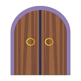 万圣节扁平门木门卡通元素