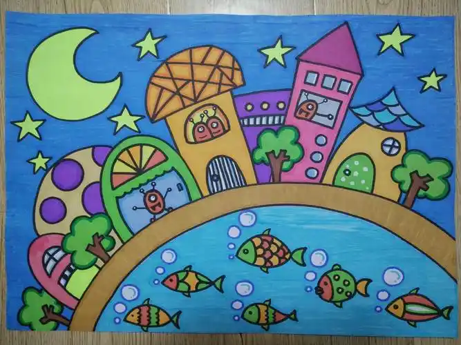 小学生水彩笔画 小学生水彩笔画图片大全漂亮