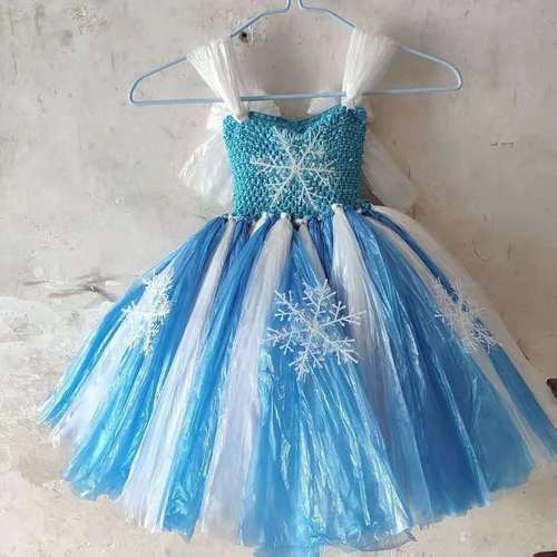 女孩环保服装儿童时装秀diy材料制作半成品冰雪奇缘衣服幼走秀裙爱莎